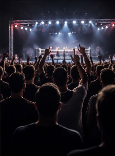 Crowd of fans cheering at a live grassroots sports event